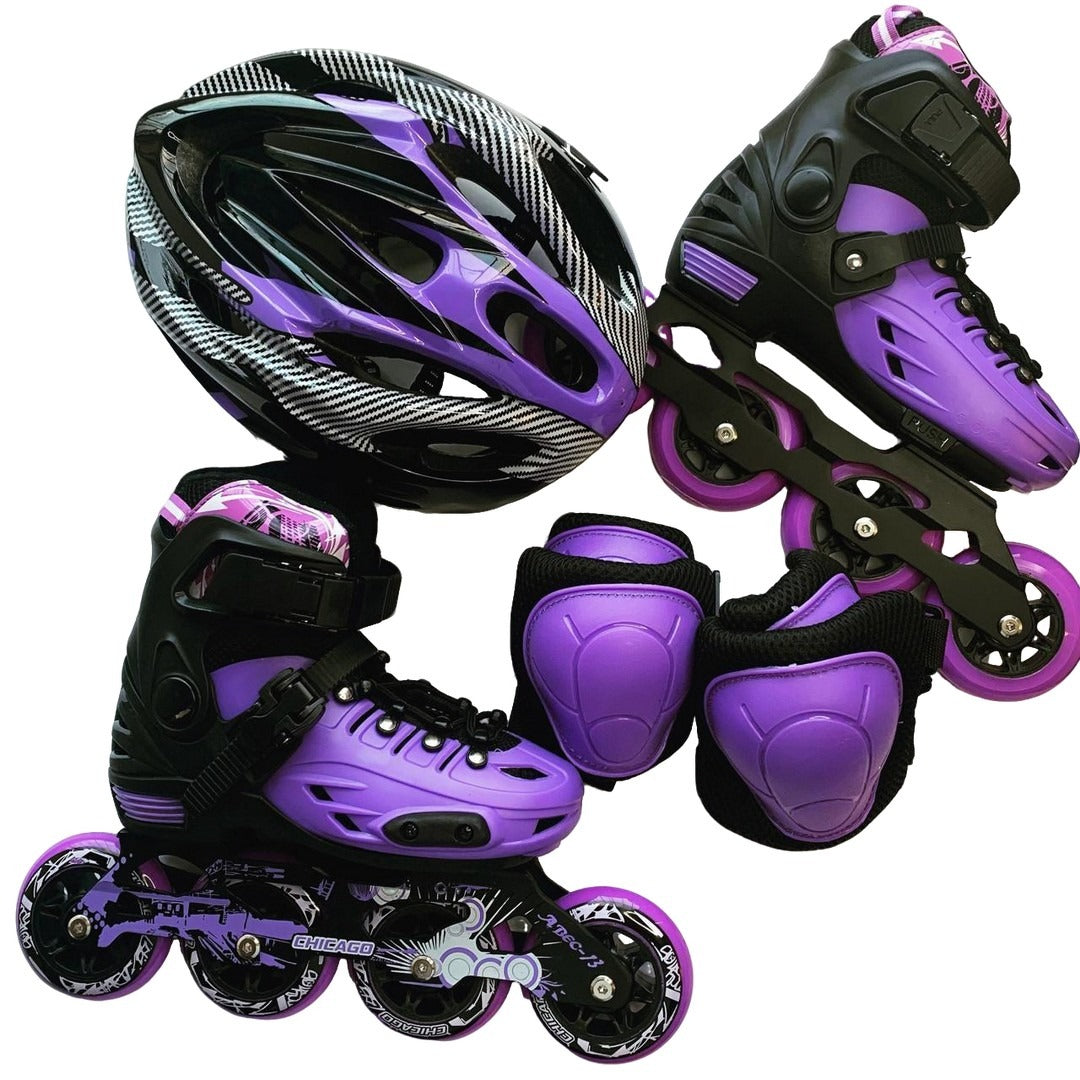 Kit Patines Chicago Semiprofesionales Antichoque