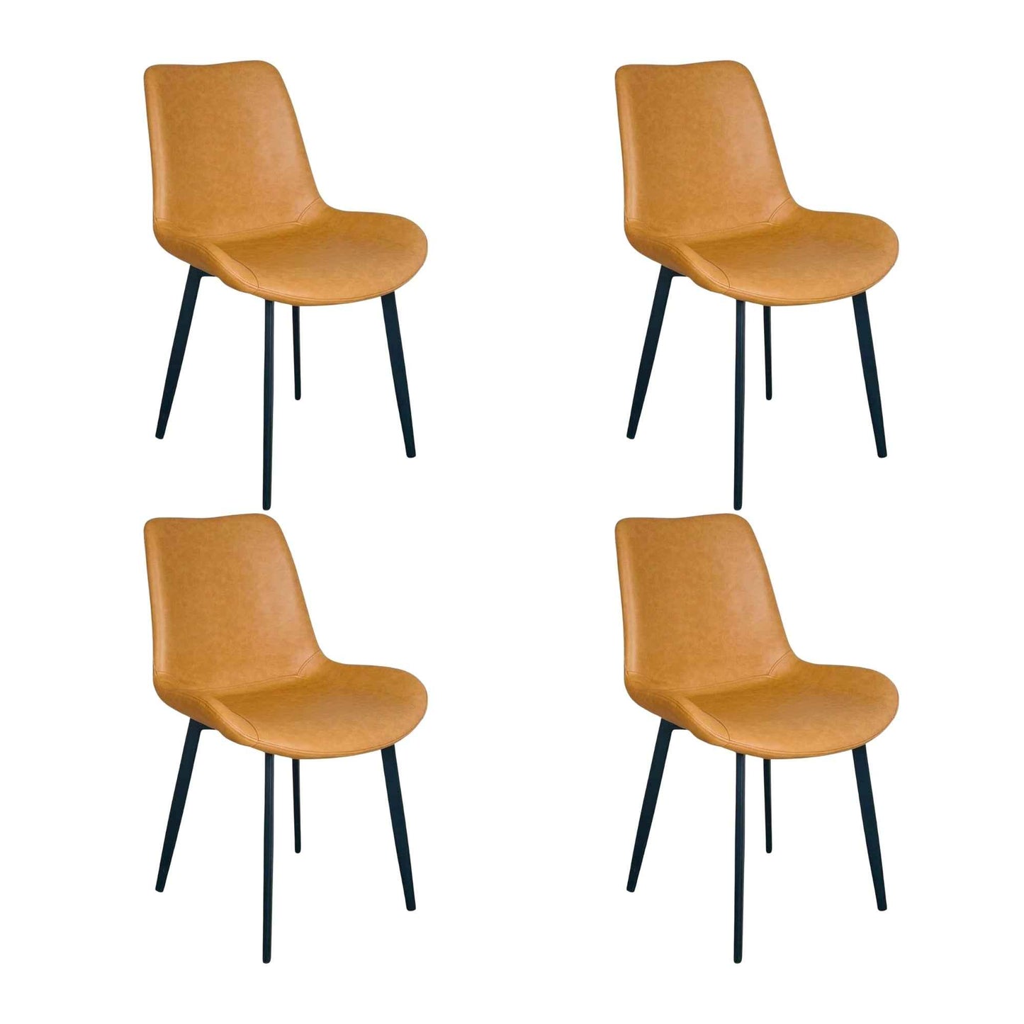 Silla Luxury Spoon En Cuero Con Patas Metálicas - Distrionline Luisfe Nieto SAS