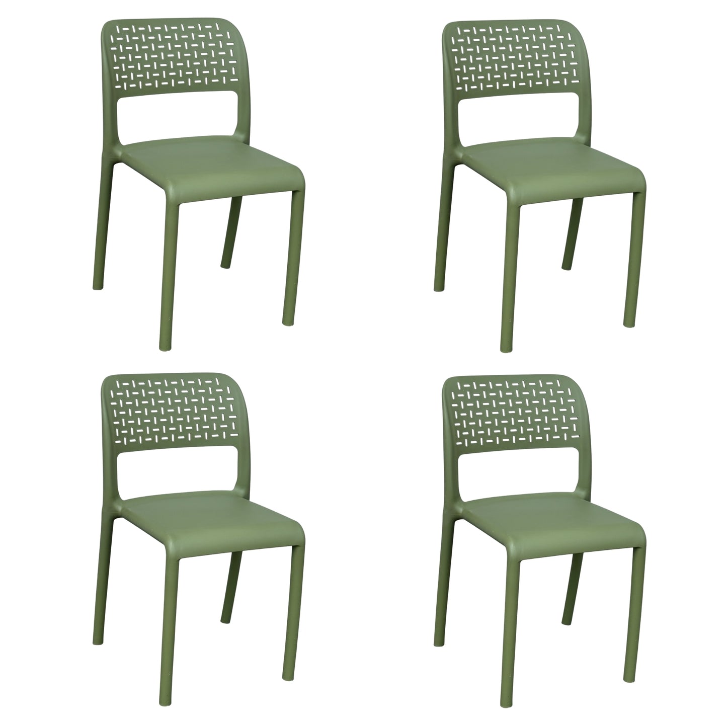 Juego de sillas verdes ergonómicas para comedor, cafetería y exteriores