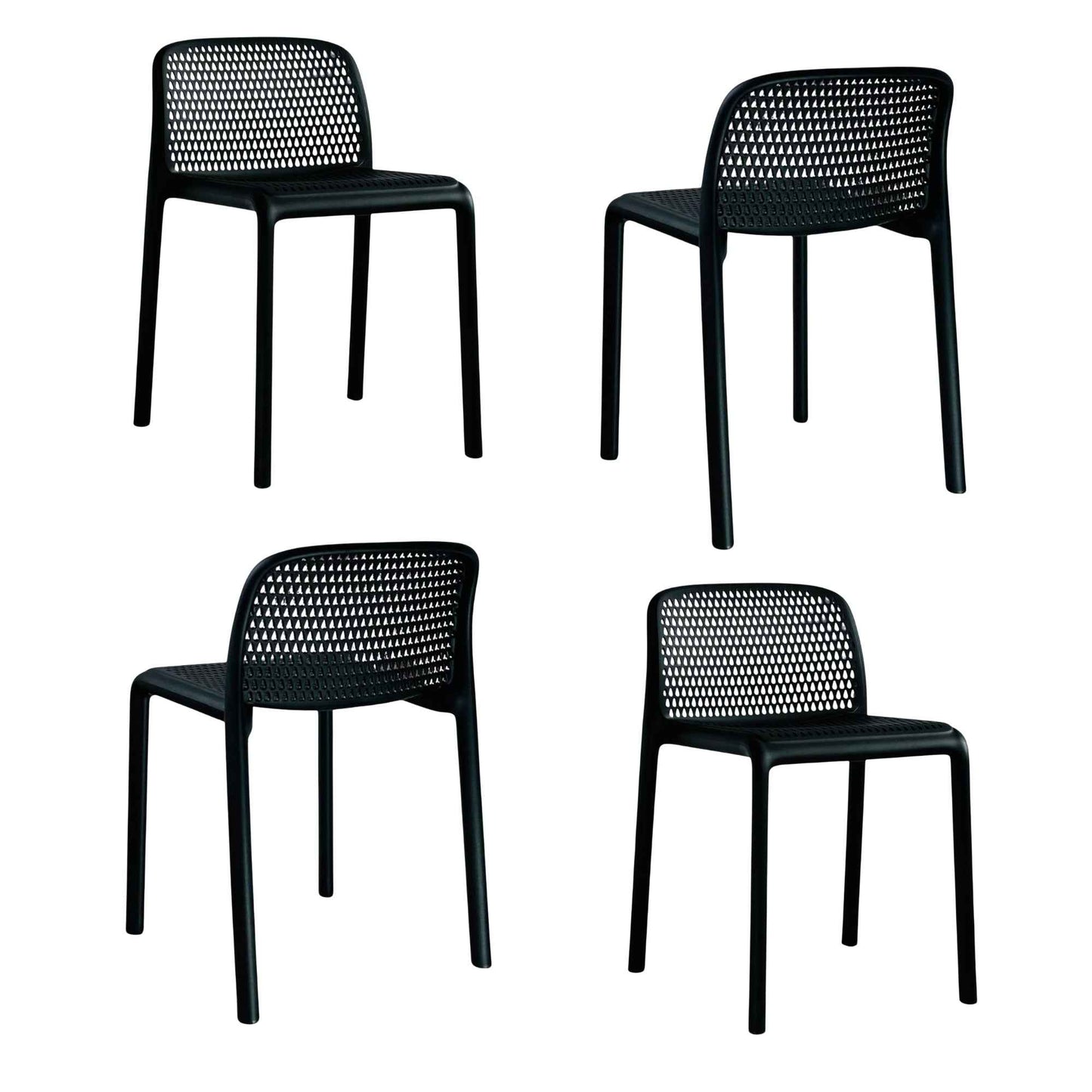 Sillas Lecco para exteriores en polipropileno color gris oscuro