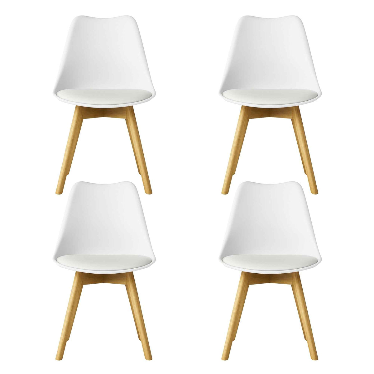 Juego de sillas Emma blancas Premium para comedor familiar y espacios modernos