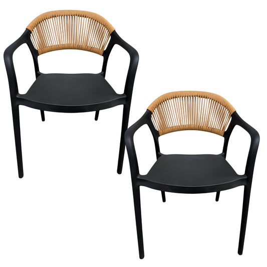 Set de sillas Daytona negras en polipropileno para comedor