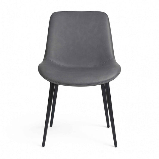 Silla Luxury Spoon En Cuero Con Patas Metálicas - Distrionline Luisfe Nieto SAS