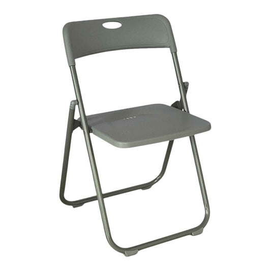 Silla plegable plástica negra resistente para reuniones, negocio y espacios exteriores