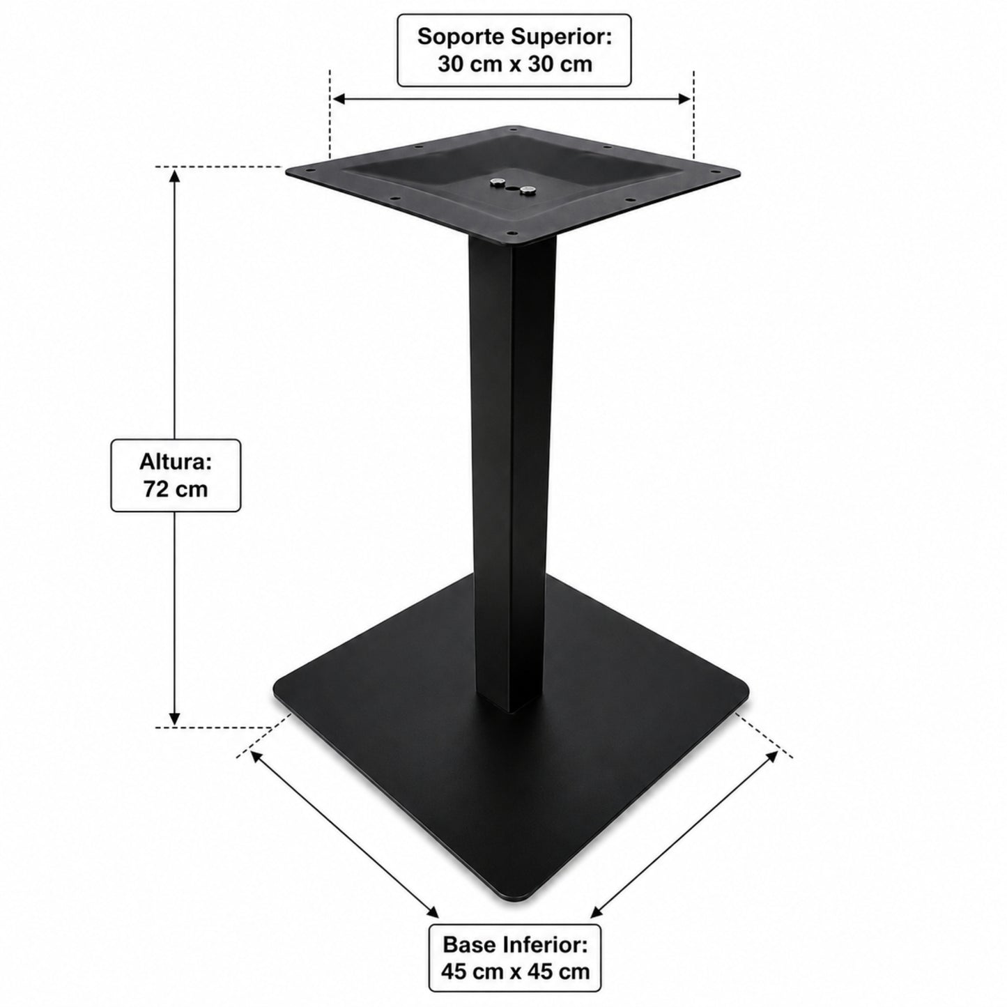 Estructura Metálica Para Mesa Con Base Cuadrada Plana