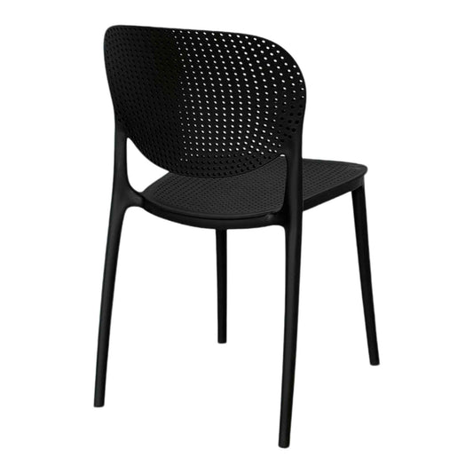 Silla Monza negra en polipropileno con diseño moderno para negocio