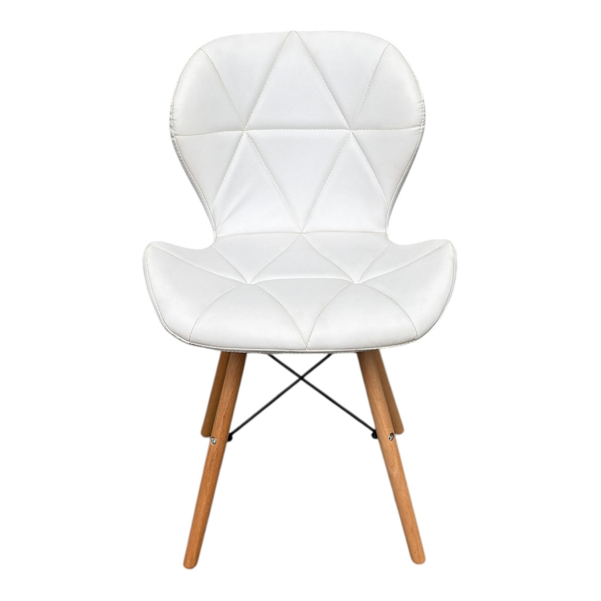 Silla de diseño Mariposa blanca con patas de madera para espacios modernos