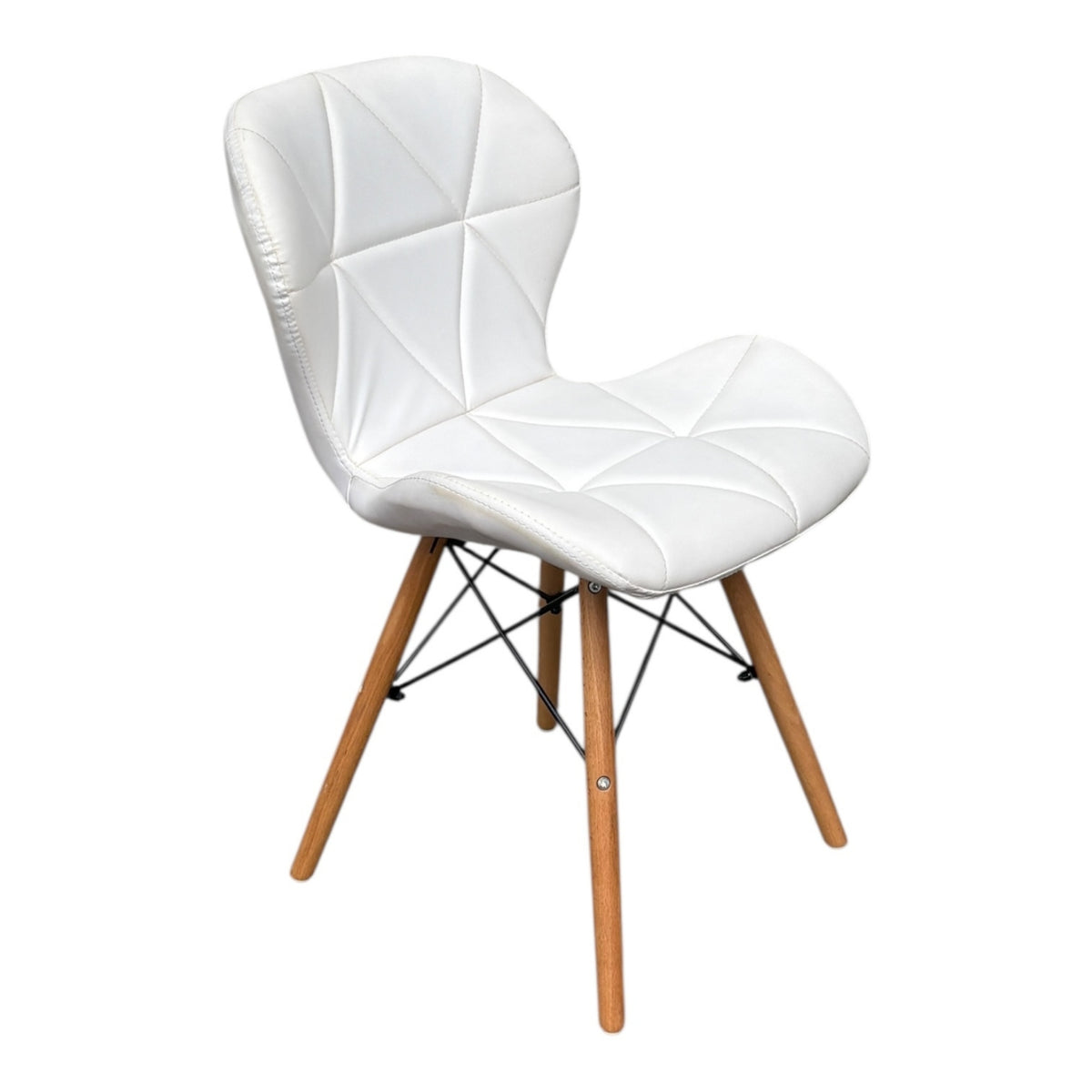 Silla Mariposa blanca con diseño curvo para comedor o restaurante