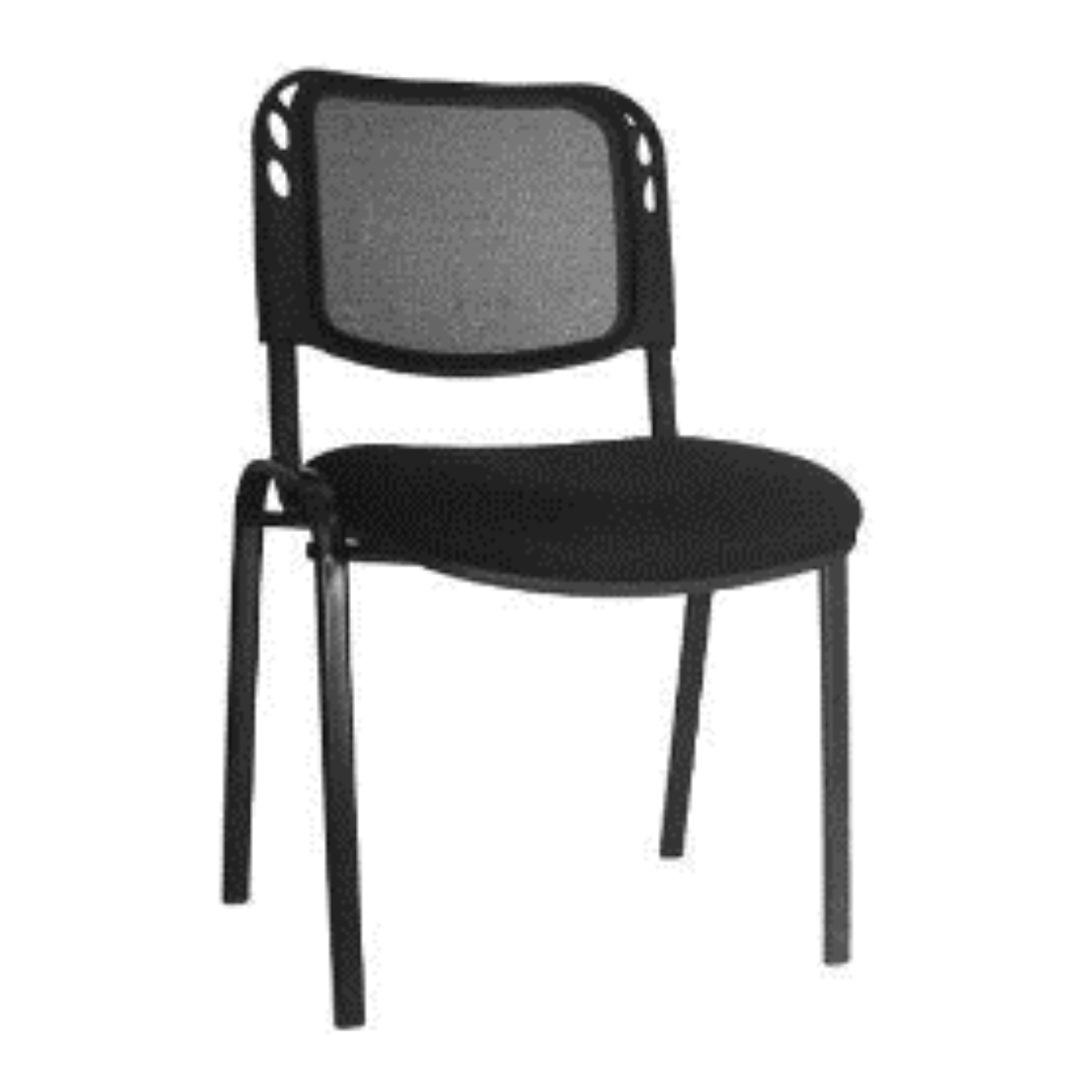 Silla interlocutora Inspira negra para sala de espera, oficina o recepción