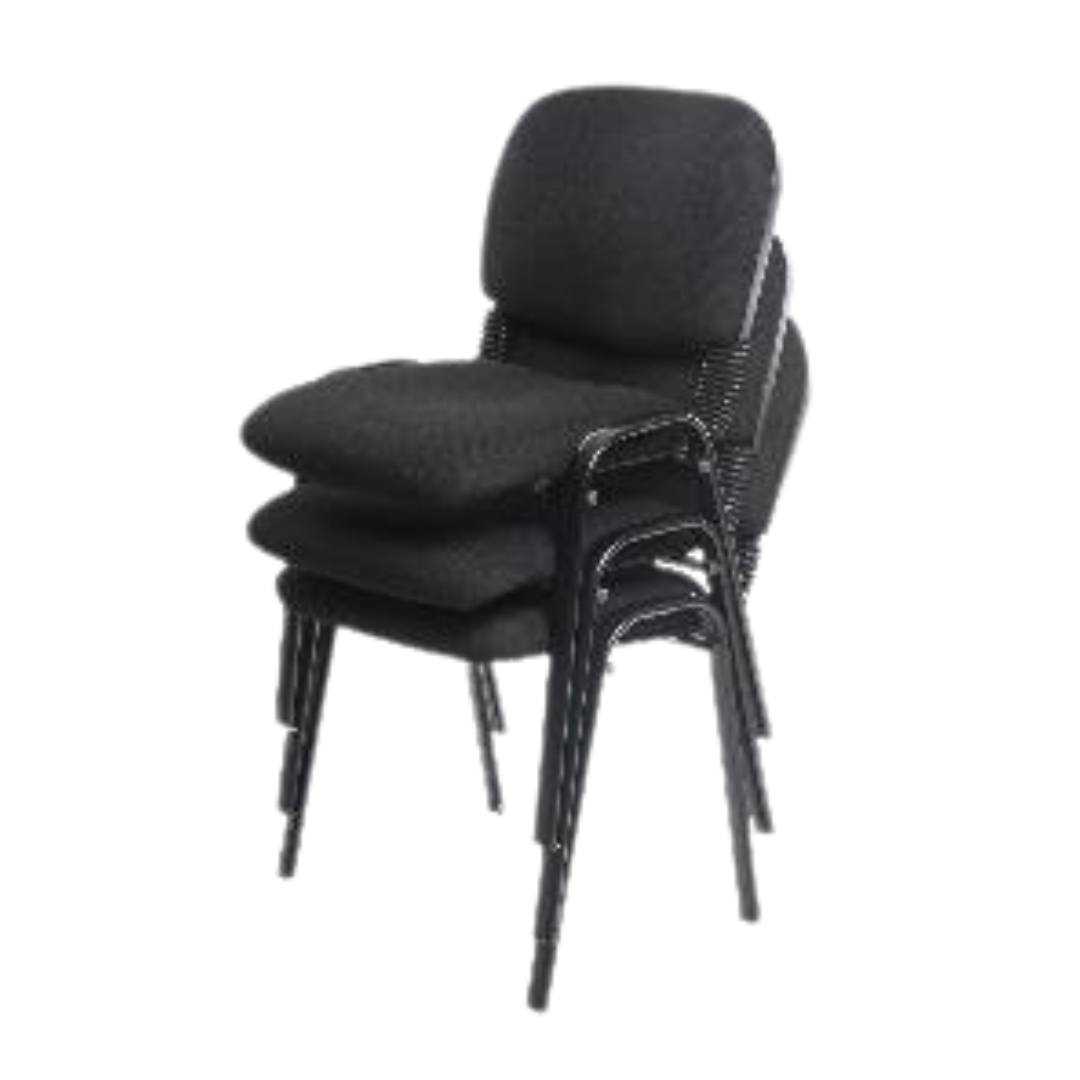 Vista frontal de silla interlocutora Nexo negra para visitas o recepción