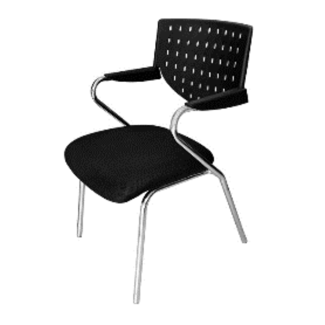 Silla interlocutora VisitaPro negra para sala de espera, oficina o recepción