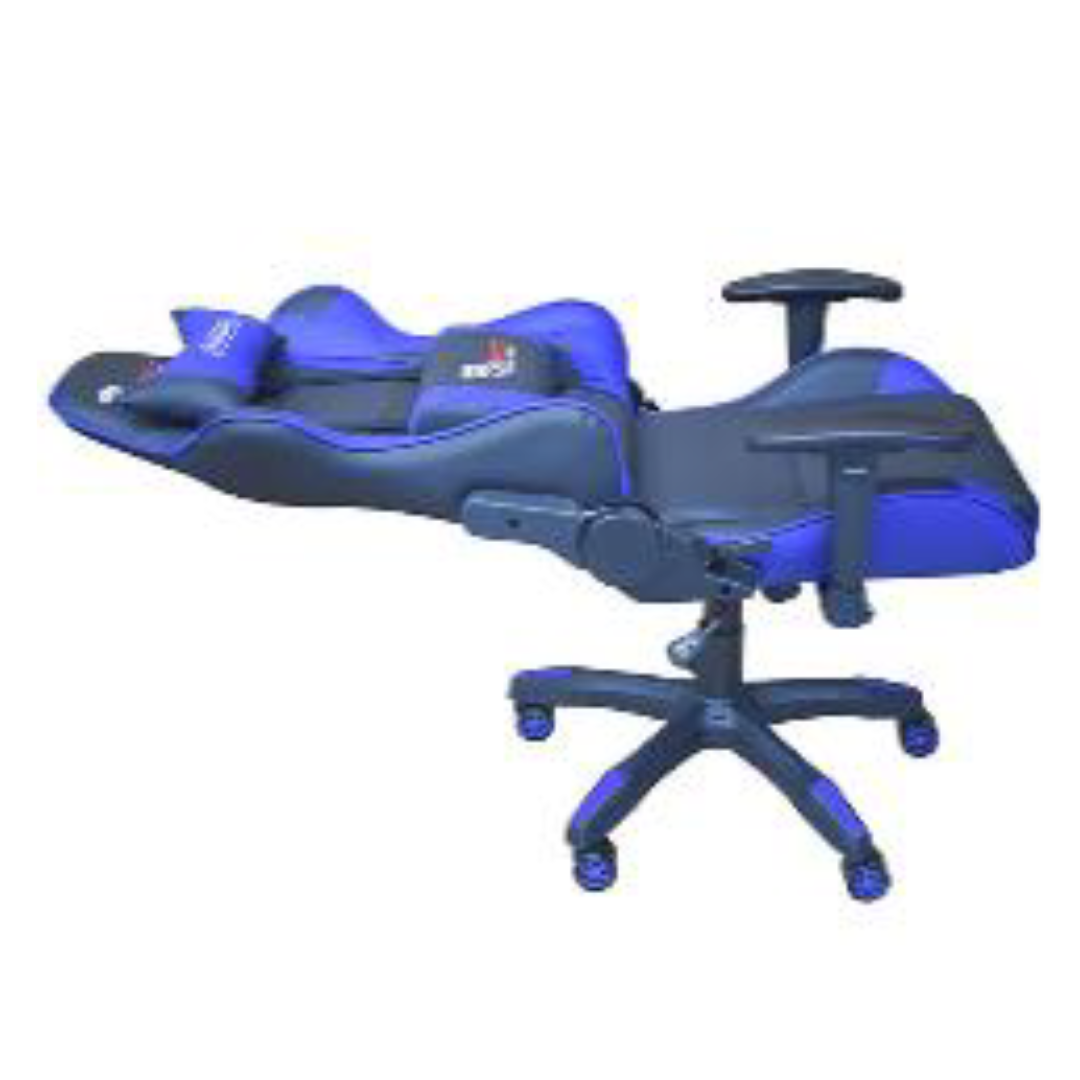 Silla gamer TechSeat azul reclinable para videojuegos, oficina o trabajo en casa