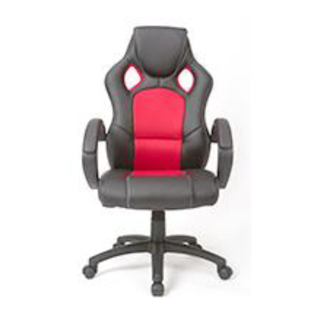 Silla gamer Synk roja y negra con ruedas para gaming, escritorio u oficina