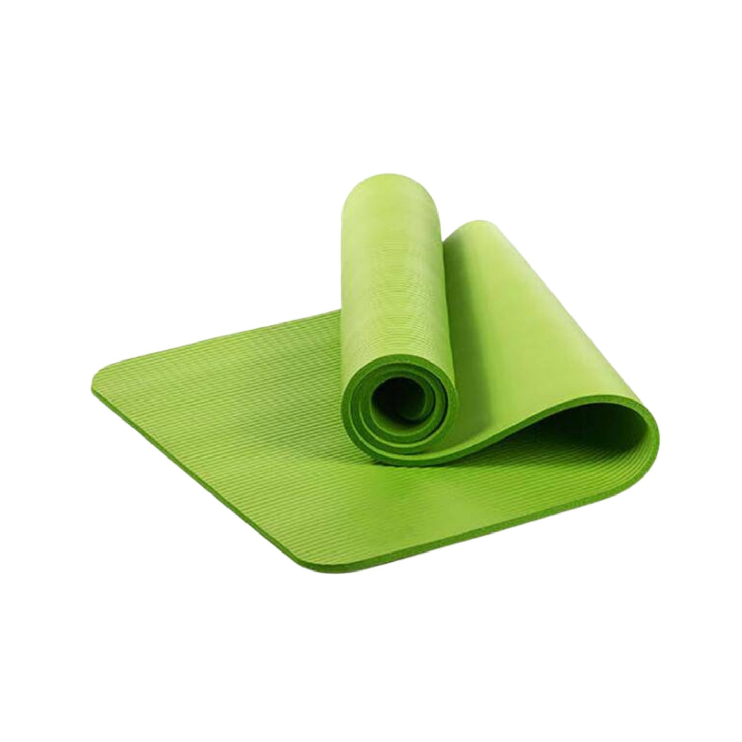 Tapete fitness verde 7mm para yoga, pilates, ejercicio y uso diario