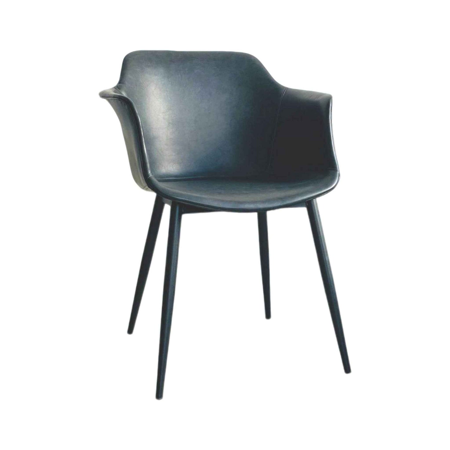 Silla Glammy Luxury en microcuero gris con patas metálicas para comedor