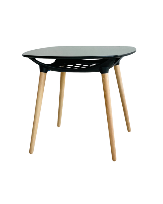 Mesa Eames Con Cesto Cuadrada 80 Cm Patas De Madera