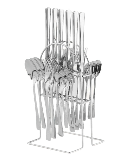 Juego De Cubiertos En Acero Inoxidable 24 Piezas + Soporte