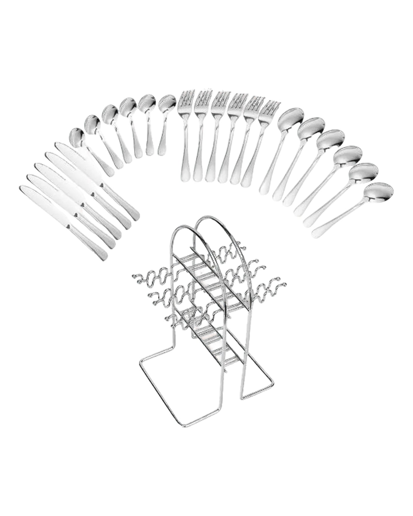 Juego De Cubiertos En Acero Inoxidable 24 Piezas + Soporte