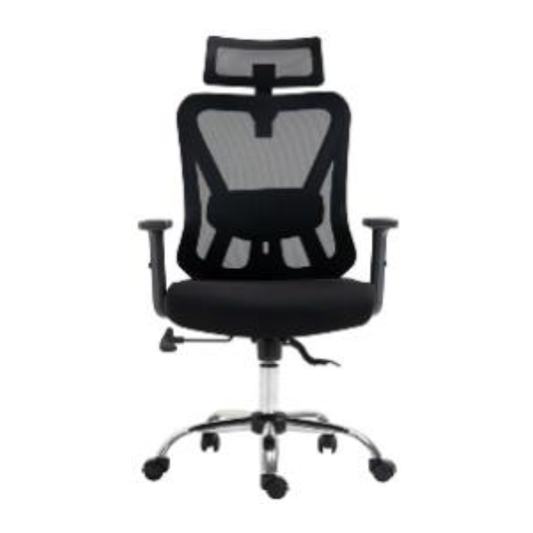 Vista lateral de silla de oficina CapitalSeat negra para escritorio o negocio