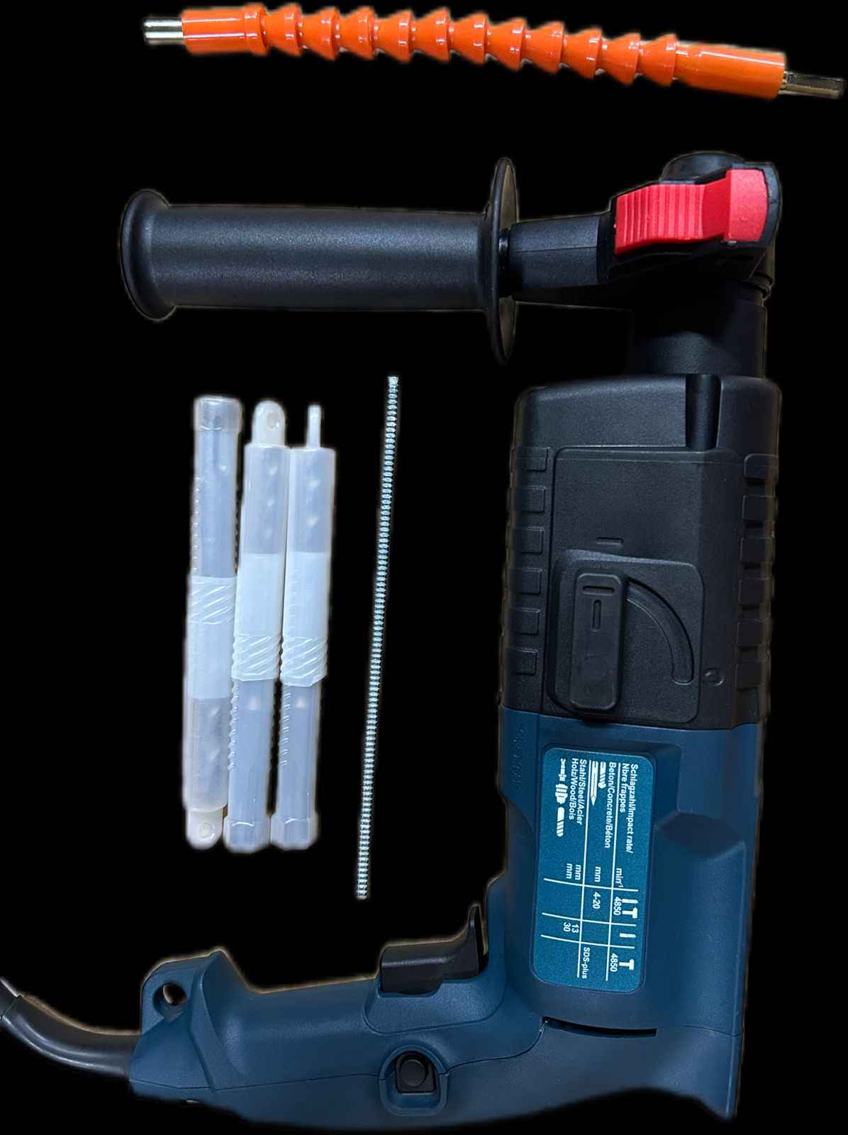Taladro roto martillo 500W con accesorios para taller, obra o negocio