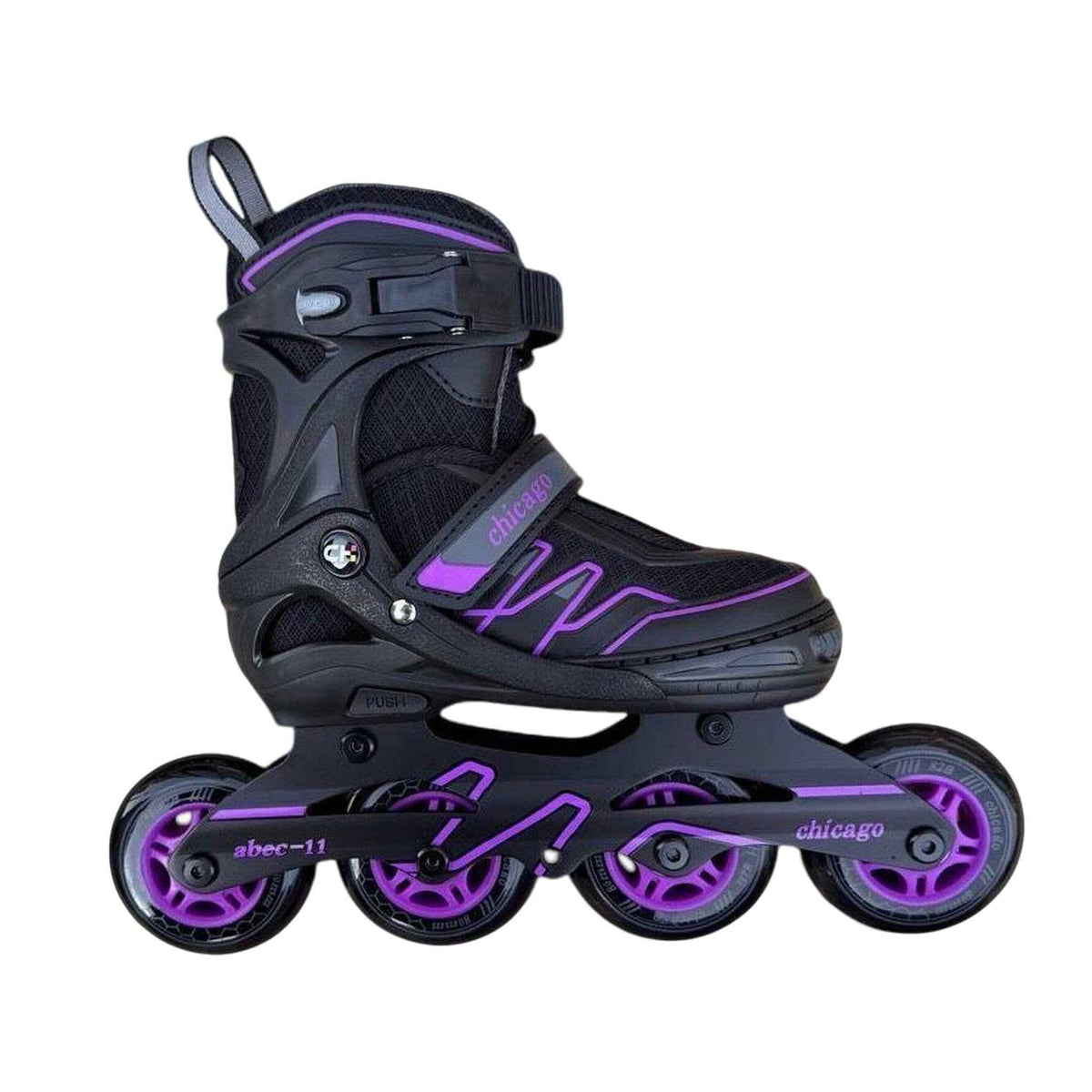 Patines semiprofesionales Chicago azules con bota dura para patinaje en línea