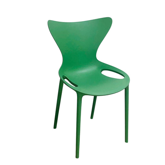Silla PP de diseño Love color verde para comedor, cafetería o negocio