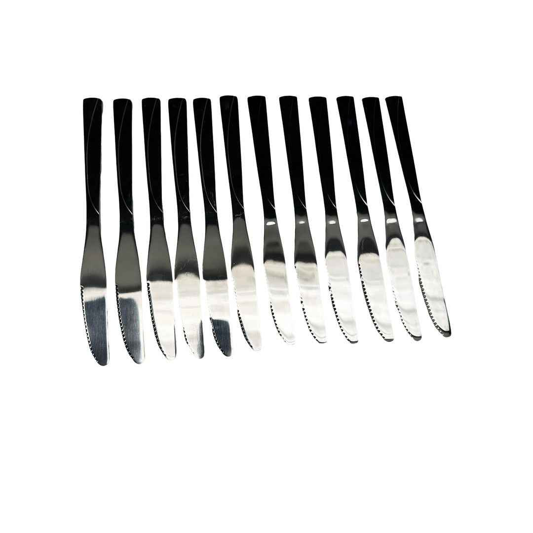 Set de cuchillos x12 en metal para mesa, cocina, hogar y restaurantes