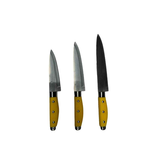Juego de cuchillos de acero inoxidable x3 para carnes, frutas y verduras
