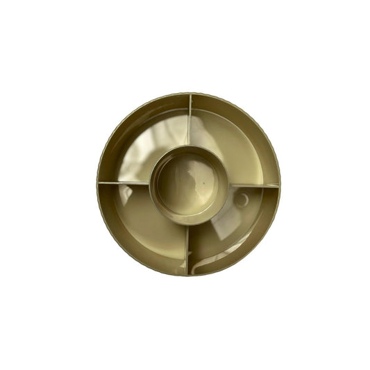 Organizador Redondo de Maquillaje Beige con Compartimentos y Base Estable