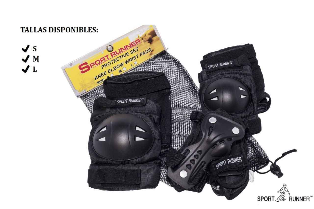 Kit de protecciones Sport Runner para patinaje infantil, aprendizaje y seguridad