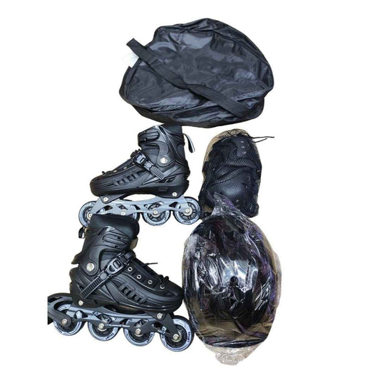 Patines Sport semiprofesionales negros con bota dura para niños en línea