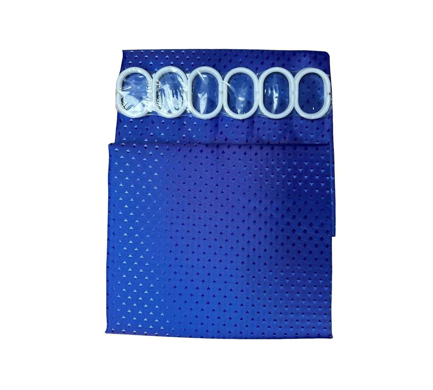 Cortina de baño azul en tela puntos 180x180 cm para baño, ducha y decoración