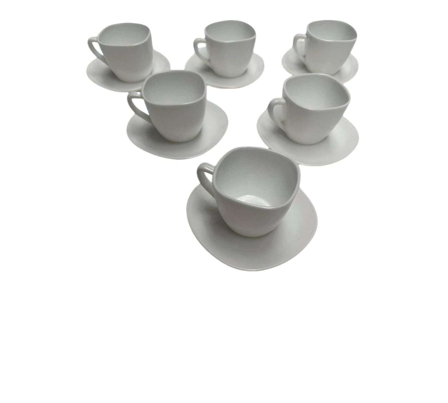 Juego Pocillo Plato Cuadrado Juego x 12
