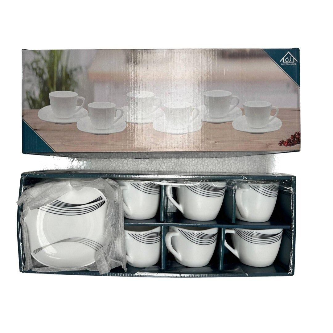 Juego Pocillo Plato Cuadrado Juego x 12
