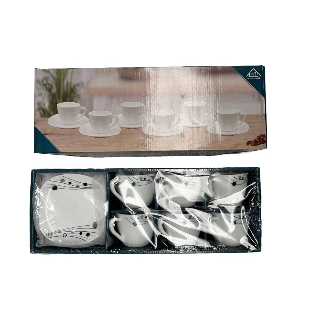 Juego Pocillo Plato Cuadrado Juego x 12