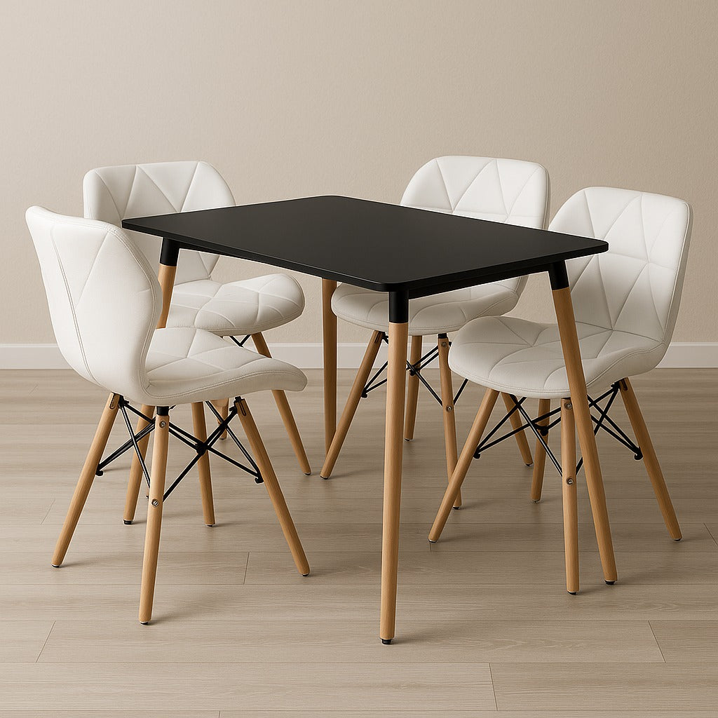 Juego de comedor rectangular con sillas Mariposa para apartamento y sala comedor