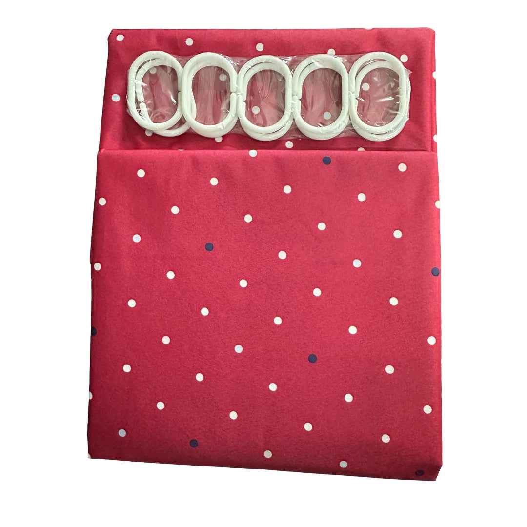 Cortina de baño roja estampada 170x180 cm para baño, ducha y decoración