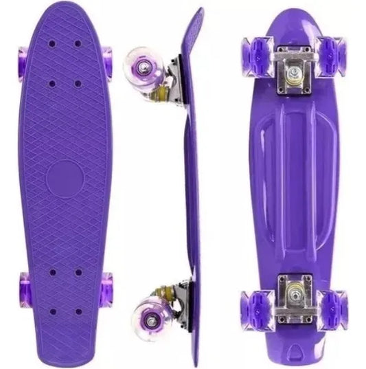 Patineta Skate Penny Mini Long Board Llanta Goma, Con Luces