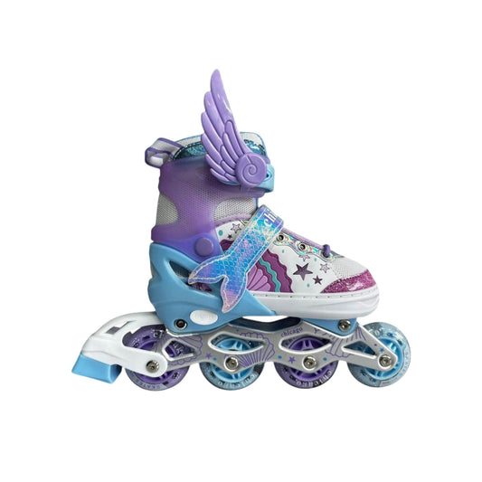 Patines En Línea Con Alas Y Luces, Casco Y Protectores