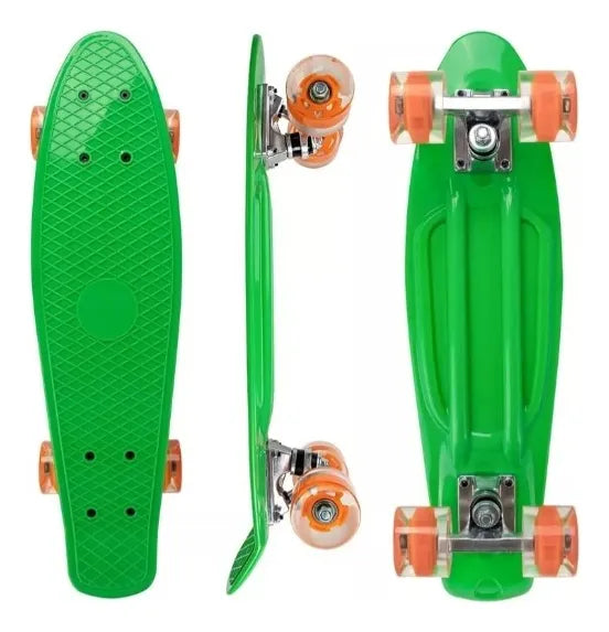 Patineta Skate Penny Mini Long Board Llanta Goma, Con Luces
