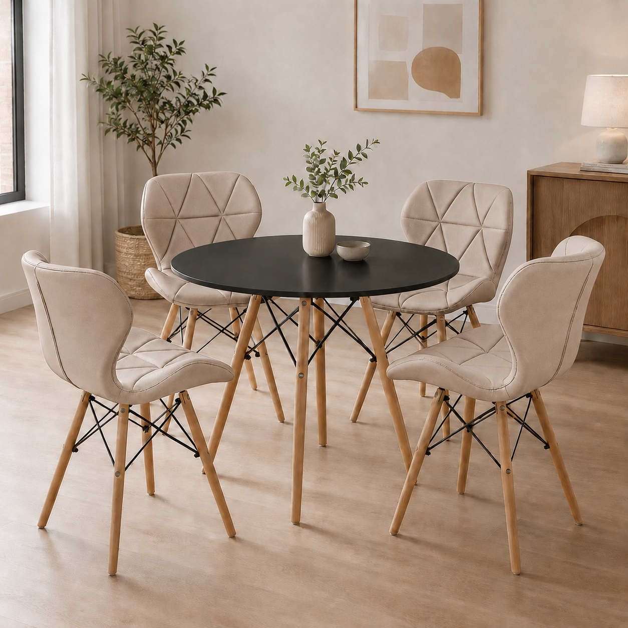 Comedor Minimalista Eames con silla Mariposa Estandar