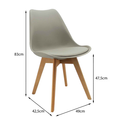Silla Emma Premium blanca para espacios modernos, comedor y cocina