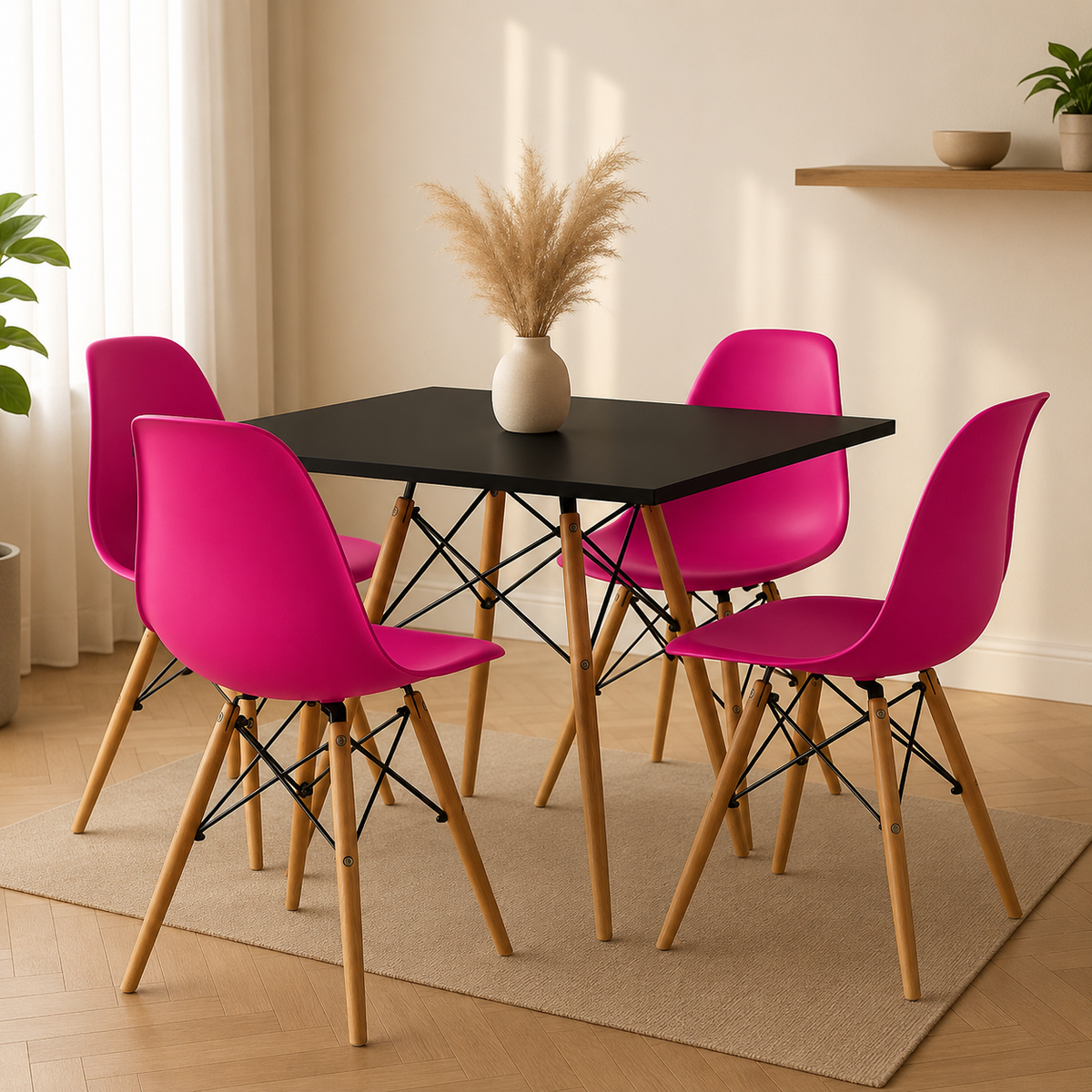 Comedor Minimalista mesa cuadrada Eames Estandar