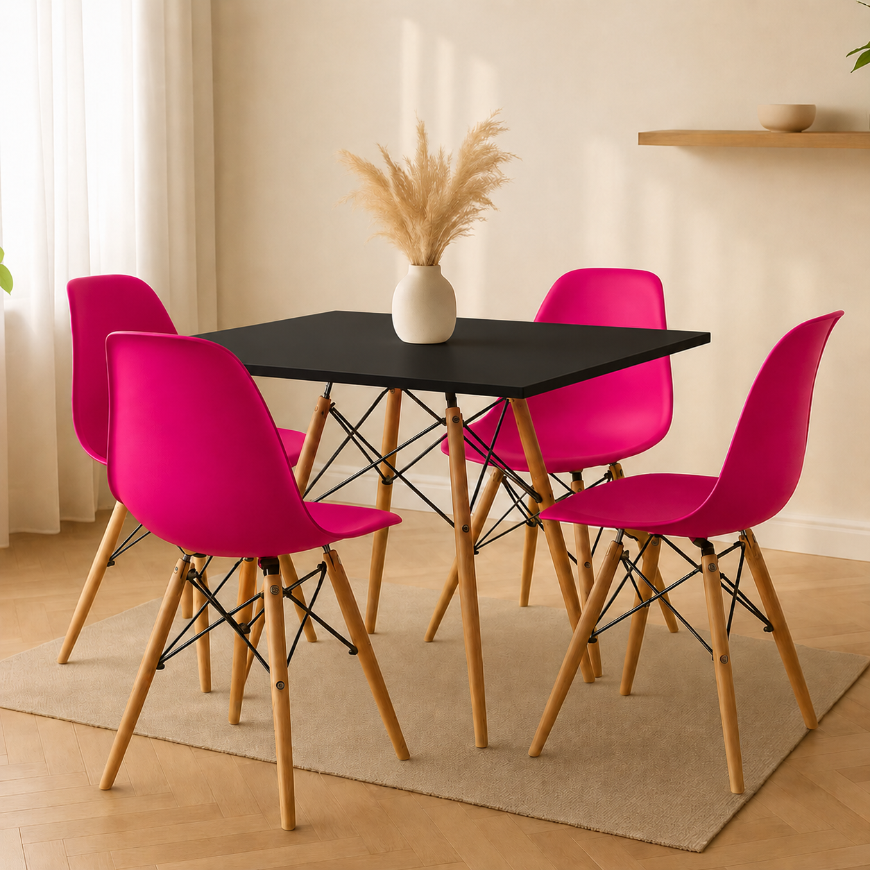 Comedor Minimalista mesa cuadrada Eames Premium