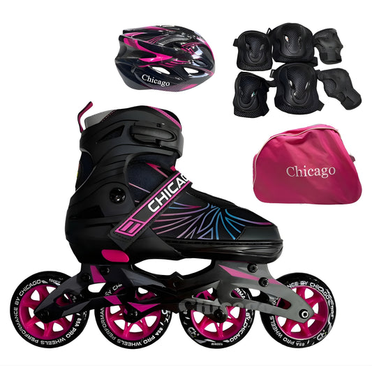 Kit De Patines Semiprofesionales Chicago En Línea Bota Blanda