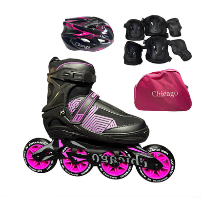 Kit De Patines Semiprofesionales Chicago En Línea Bota Blanda