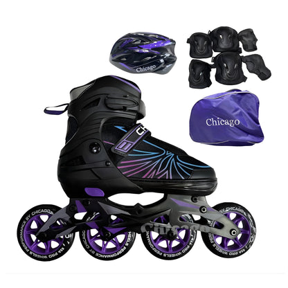 Kit De Patines Semiprofesionales Chicago En Línea Bota Blanda