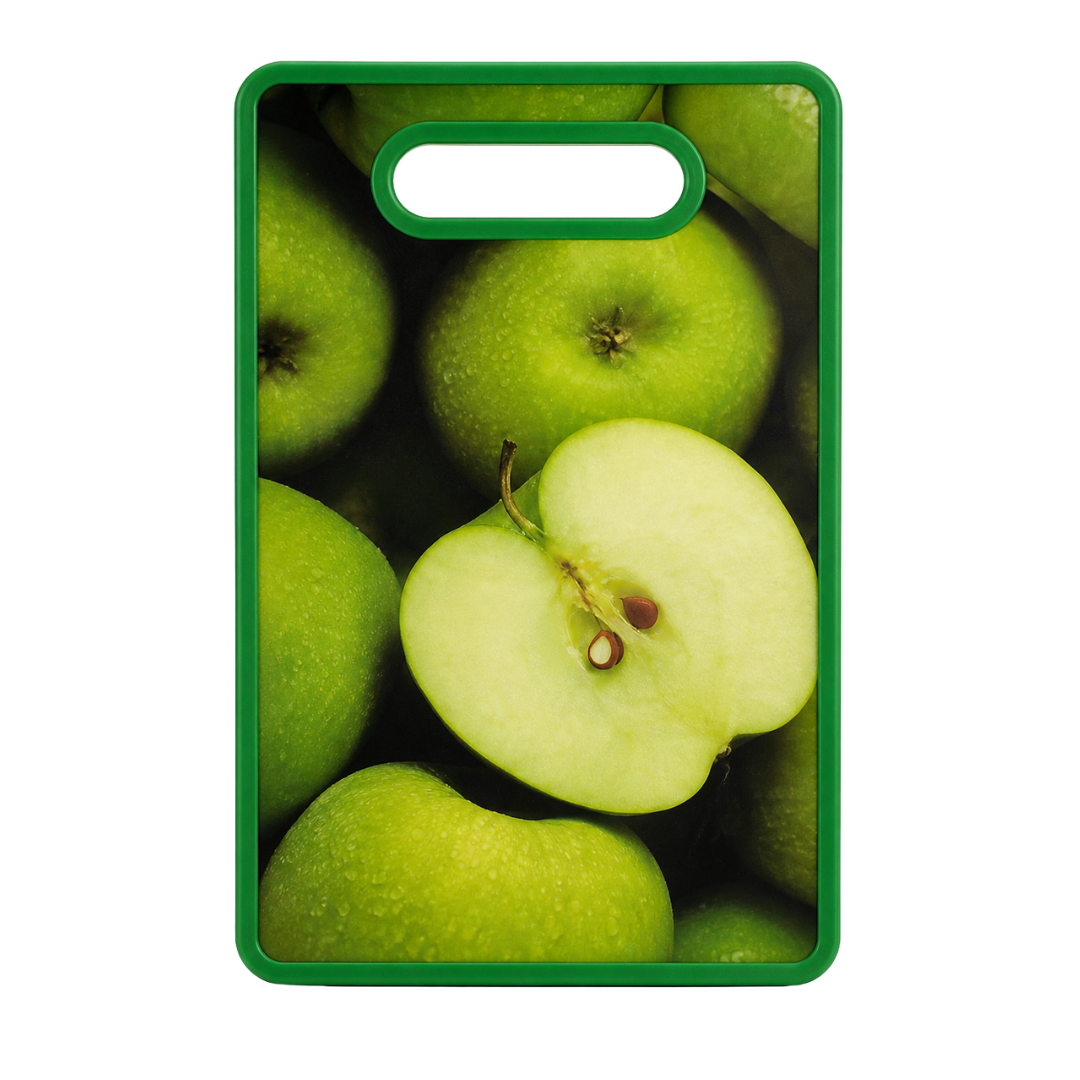 Tabla de picar con estampado de frutas 20x30 cm para preparación de alimentos
