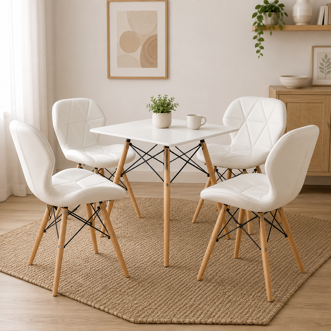 Comedor Mesa Cuadrada con Sillas Mariposa Estandar