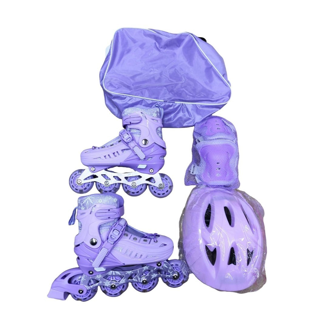 Kit Patines Semiprofesionales Sport Bota Dura Niños en Línea.